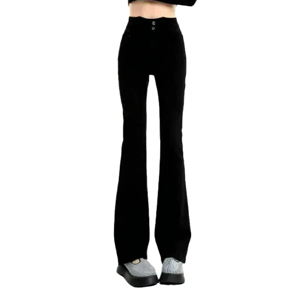 Monochrome women's floor-length jeans