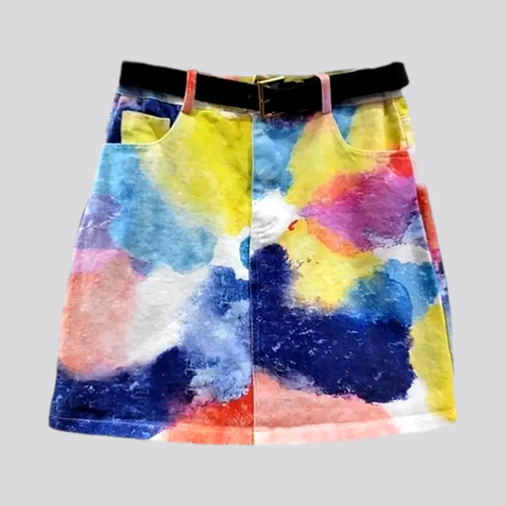 Multicolor Mini Denim Skort | Jeans4you.shop