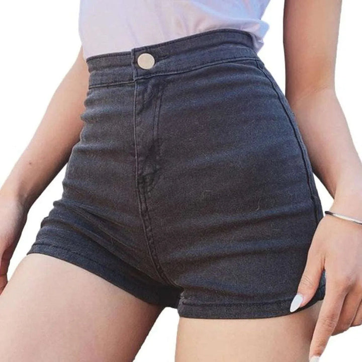 No front pocket denim shorts