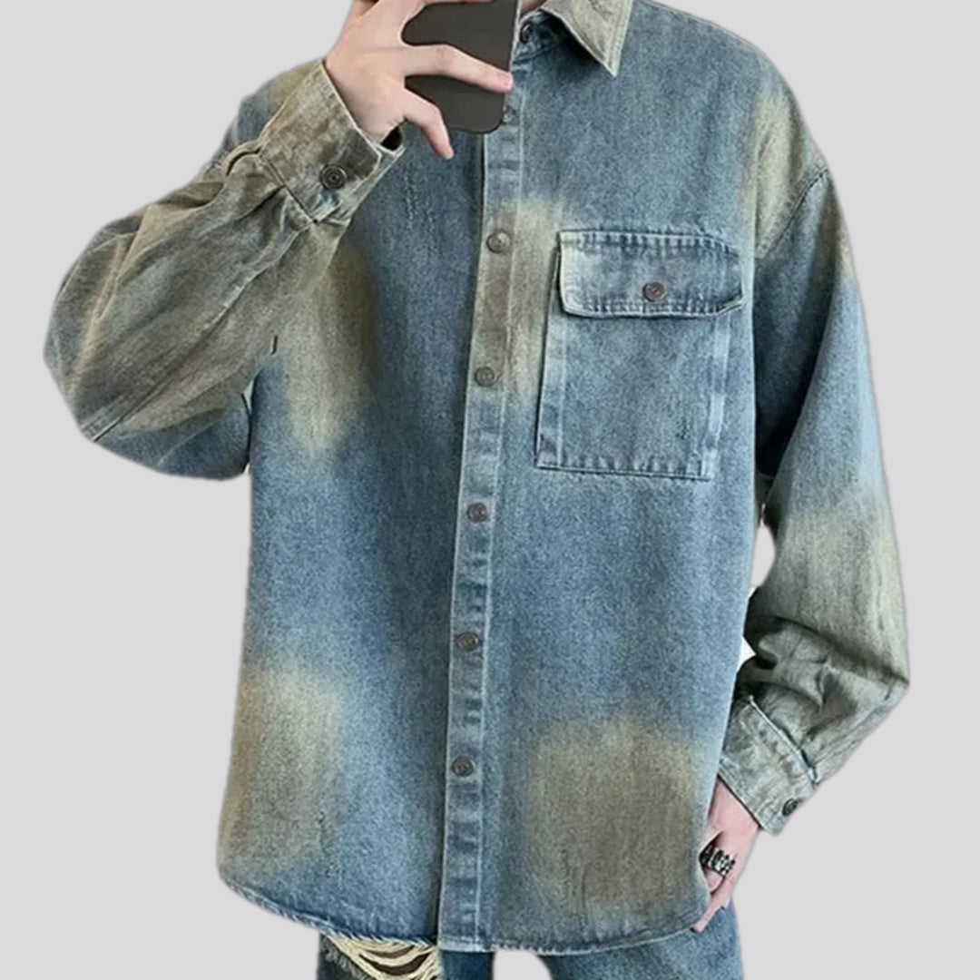 Oversized Stonewashed Denim Jacket for Men | Jeans4you.shop