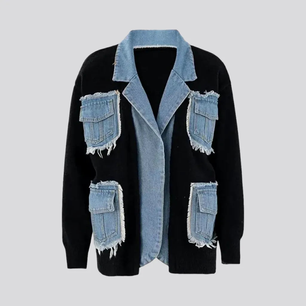 Oversized Women's Jean Cardigan | Jeans4you.shop