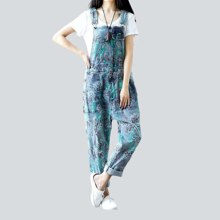 Painted denim overall for women | Jeans4you.shop