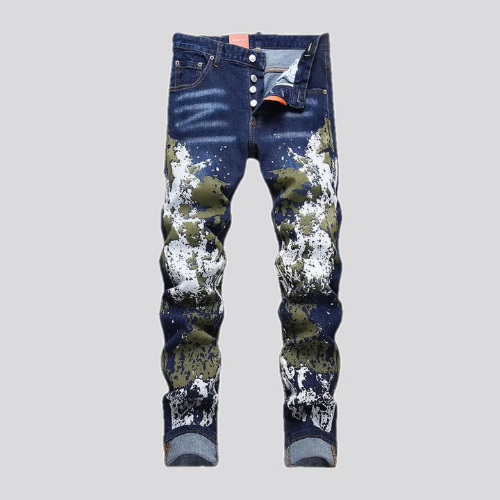 Painted Graphic Stretchable Men's Jeans | Jeans4you.shop