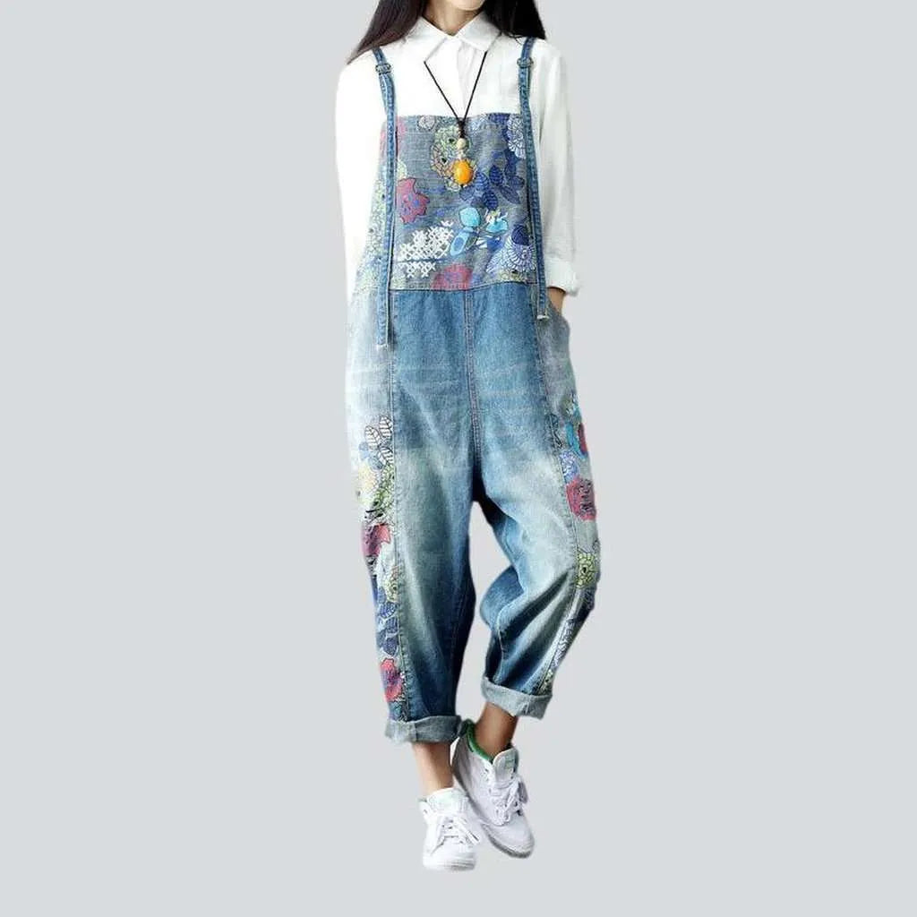 Painted jeans dungaree for ladies | Jeans4you.shop