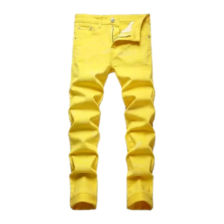 Painted yellow jeans
 for men