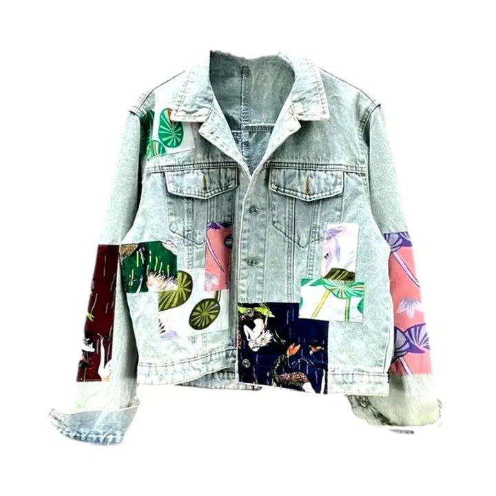 Patchwork women's denim jacket