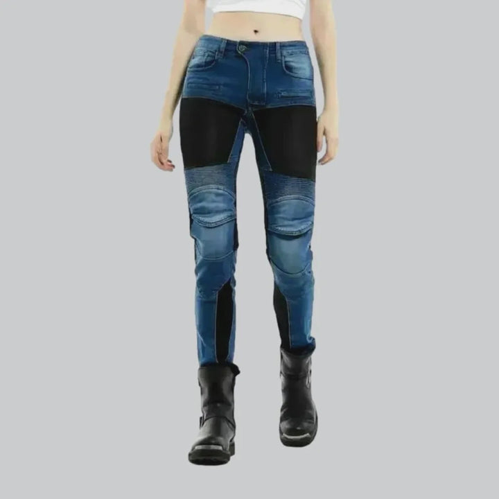 High-waist sanded moto jeans for ladies | Jeans4you.shop