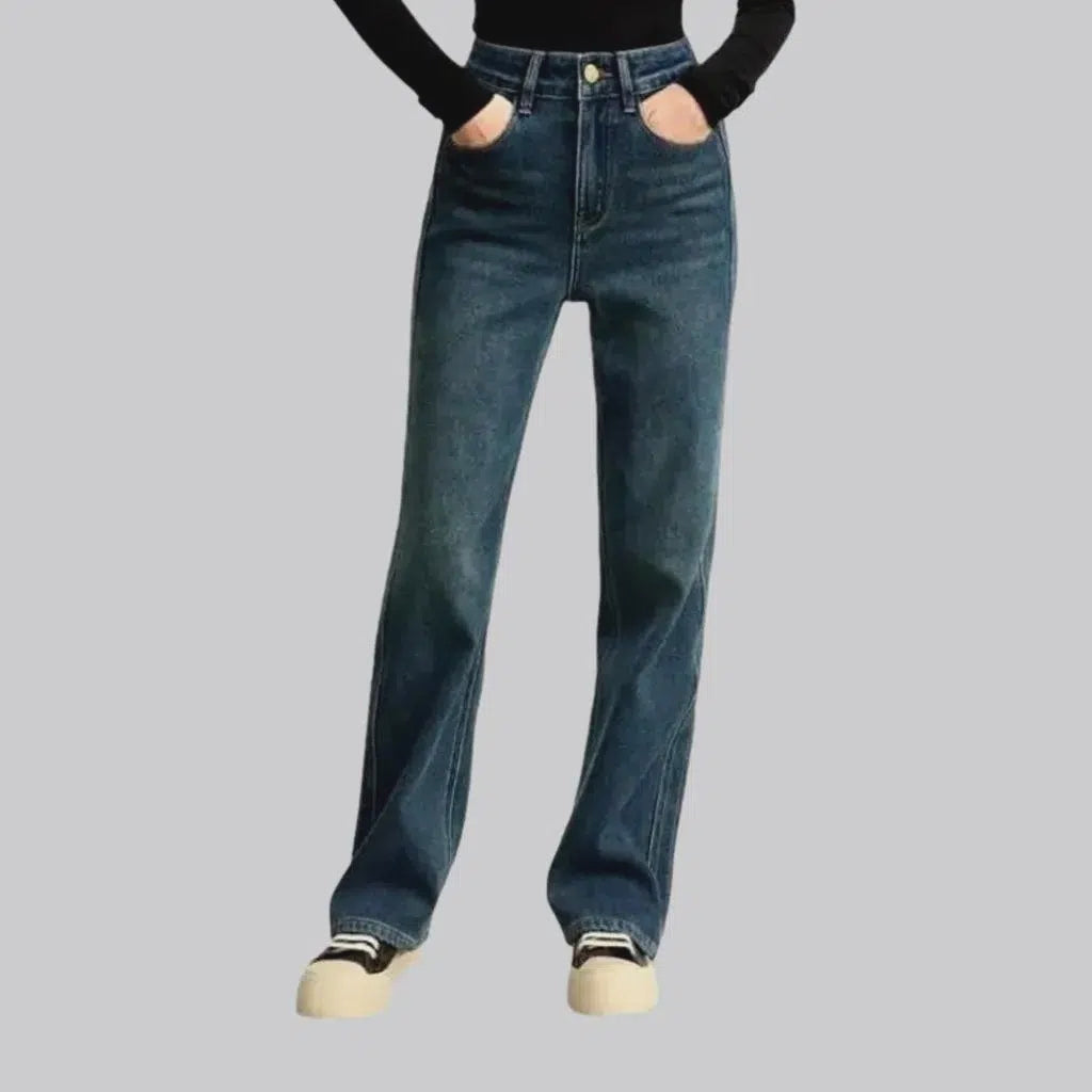 Insulated stonewashed jeans for women | Jeans4you.shop