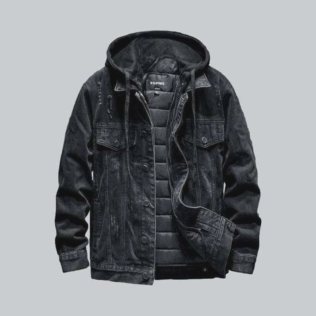 Hooded street jean jacket
 for men | Jeans4you.shop