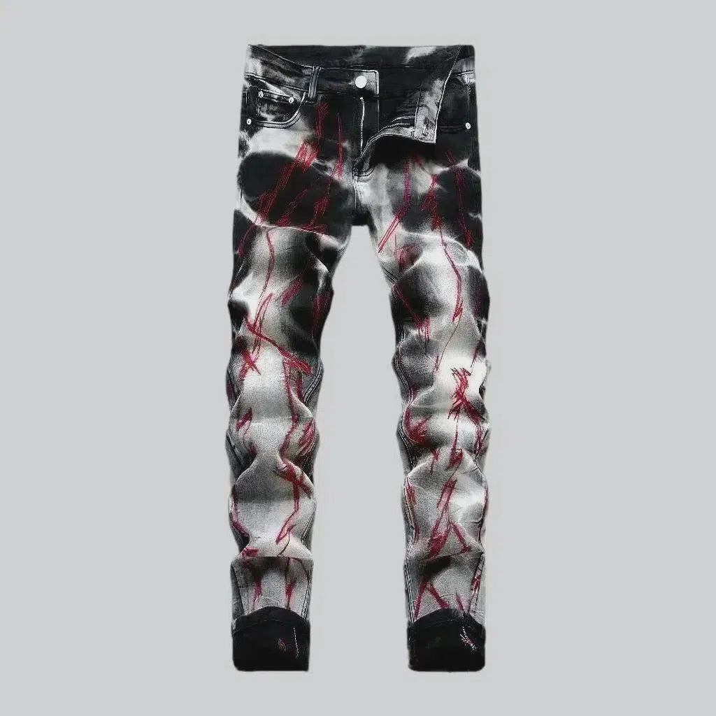 Red-print men's street jeans | Jeans4you.shop