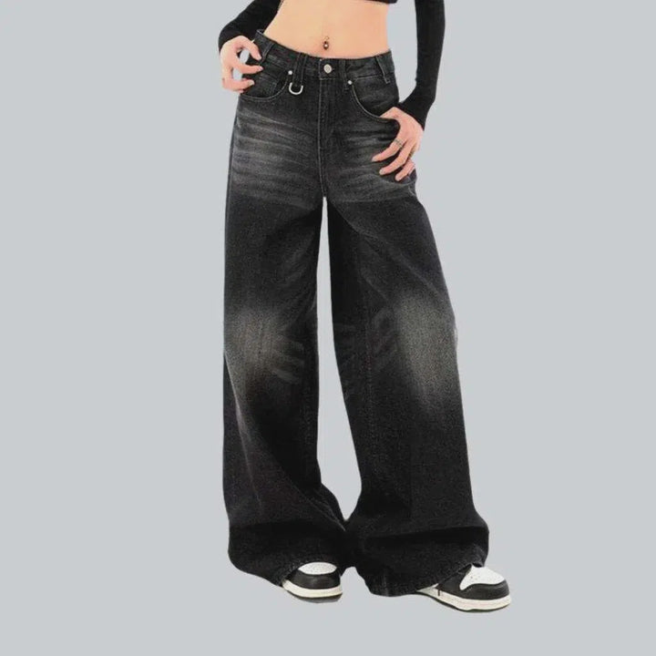 Sanded women's black jeans | Jeans4you.shop