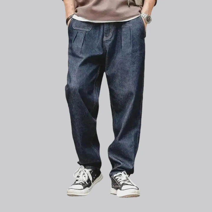 Baggy casual style pleated waistline men's jeans | Jeans4you.shop