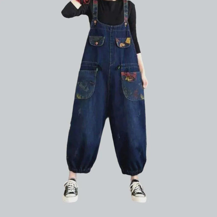 Baggy y2k denim overall for ladies | Jeans4you.shop