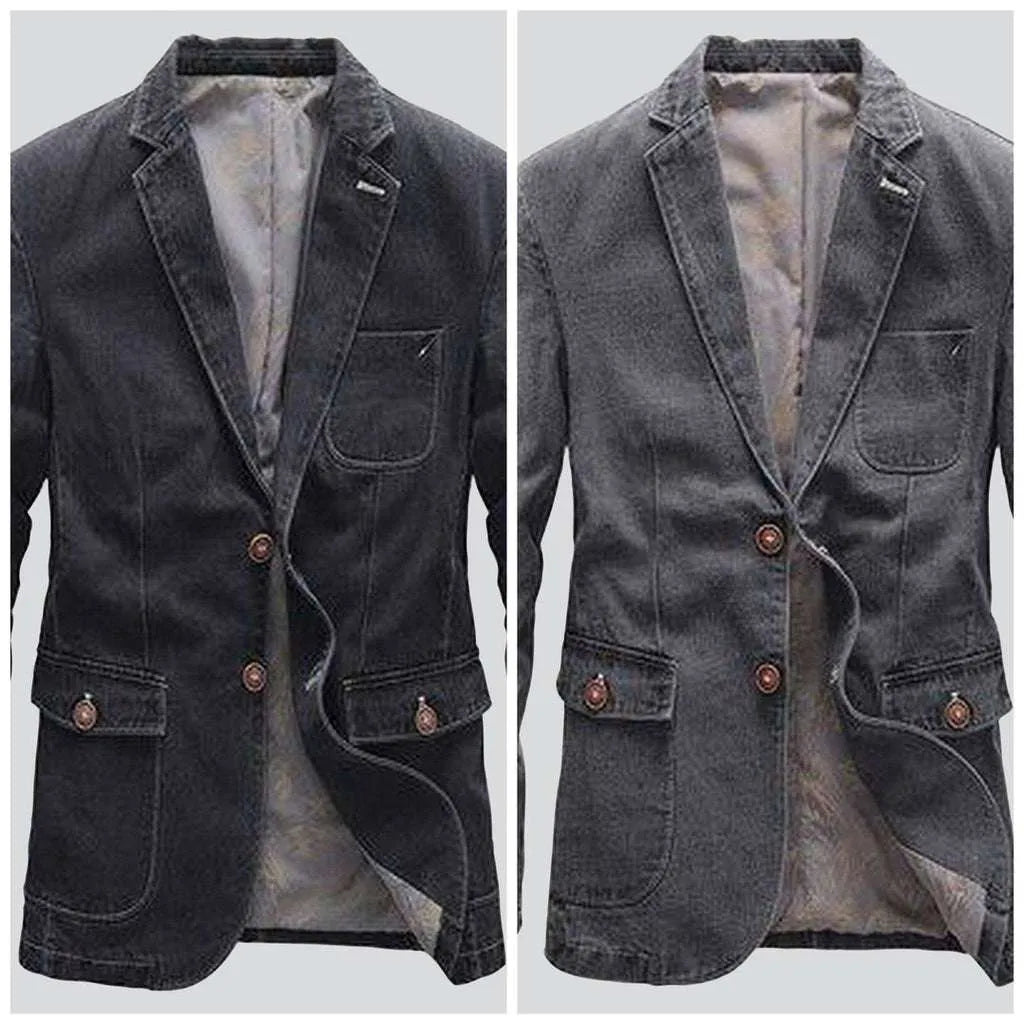 Retro slim men's jeans jacket