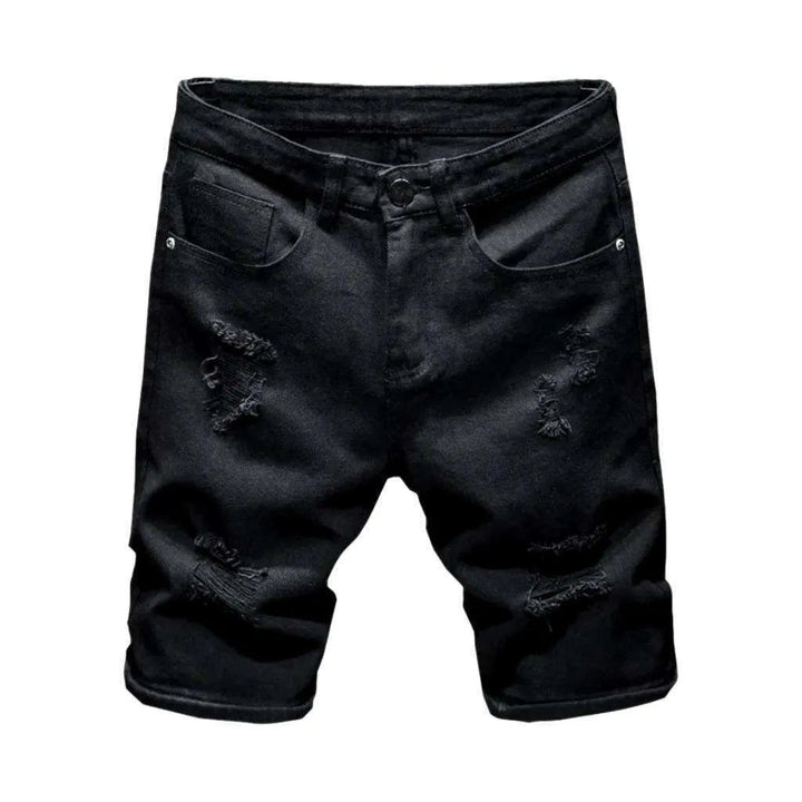 Ripped denim shorts for men