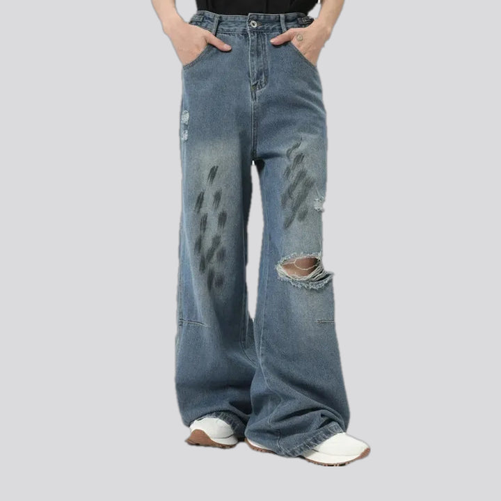 Ripped Whiskered Grunge Jeans for Men | Jeans4you.shop