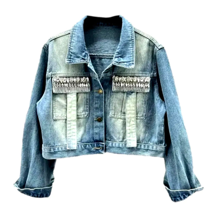 Sanded oversized women's jeans jacket