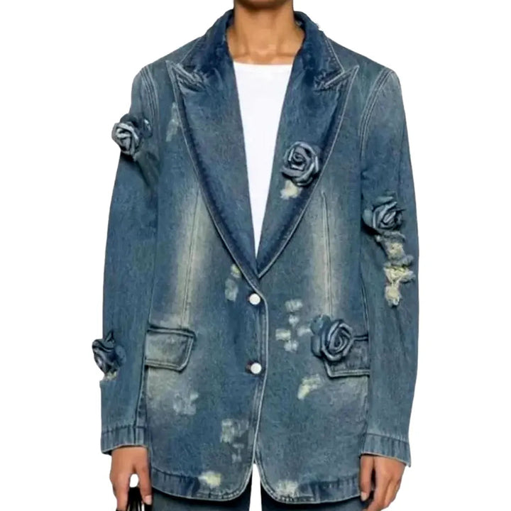 Sanded women's jean blazer