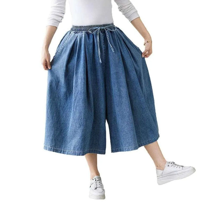 Short culottes denim pants