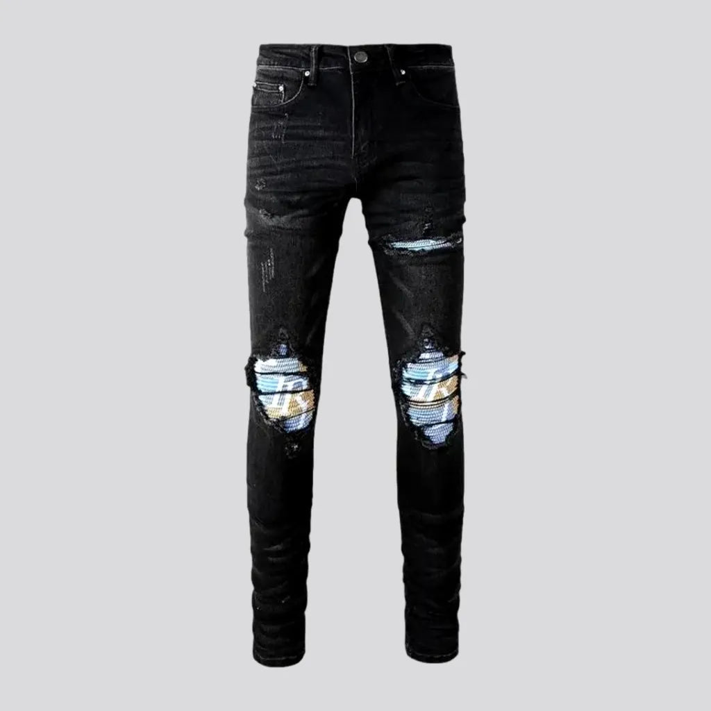 Skinny Fit Color-patch Men's Jeans | Jeans4you.shop