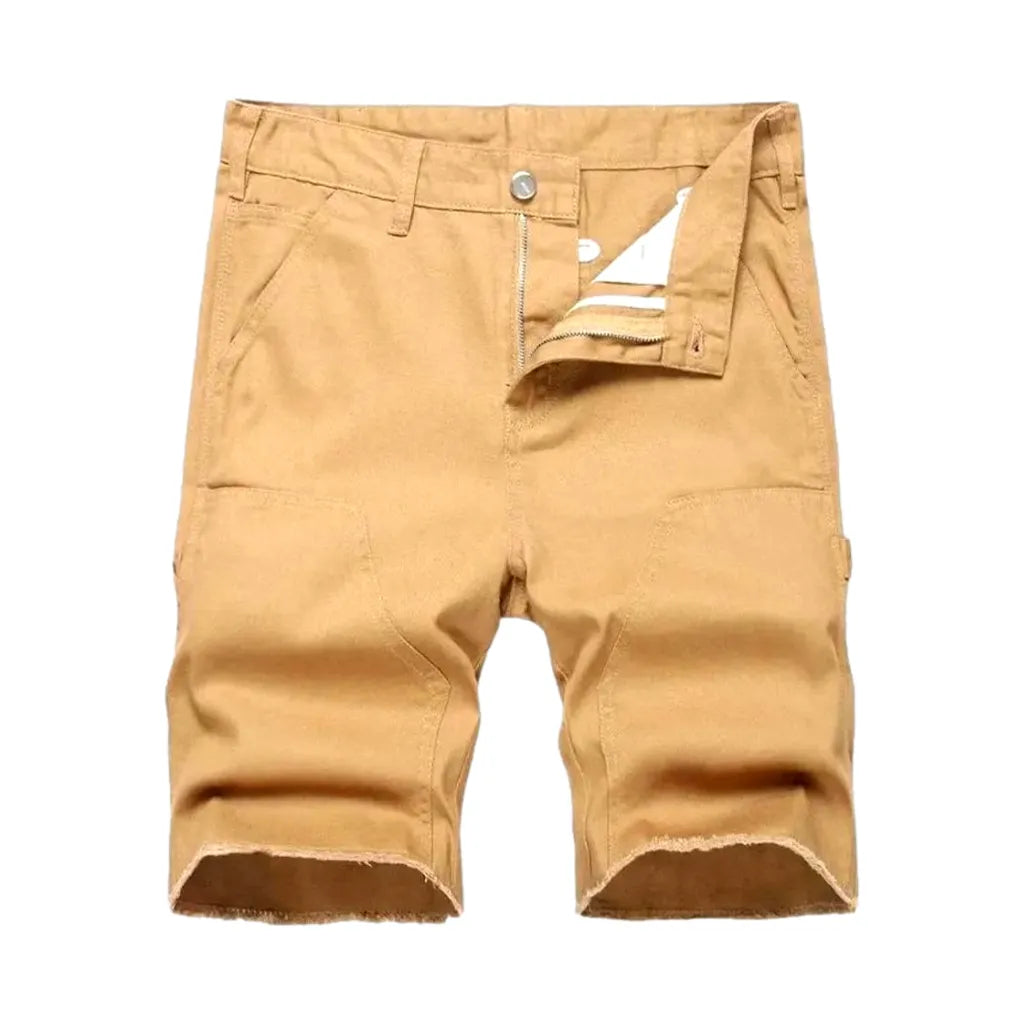 Slim carpenter-loop denim shorts