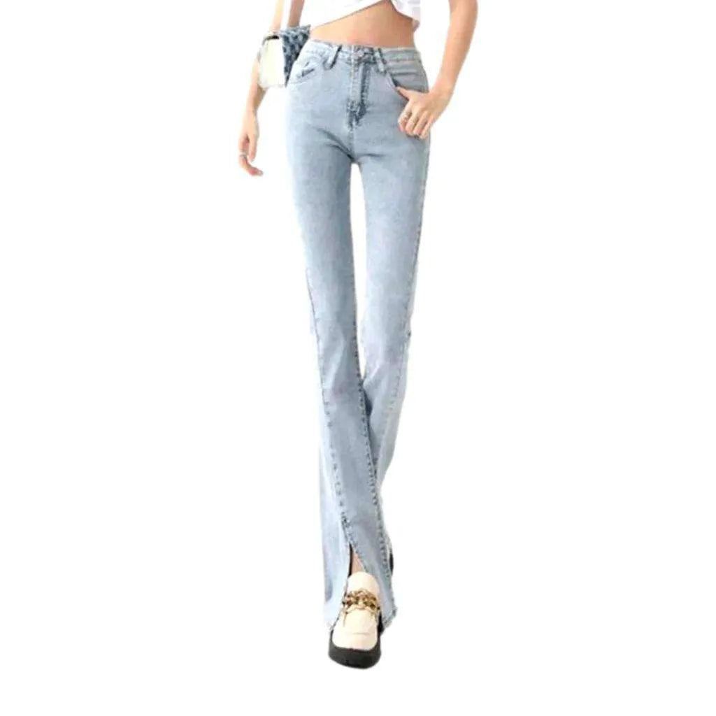 Stonewashed high-waist jeans
 for women