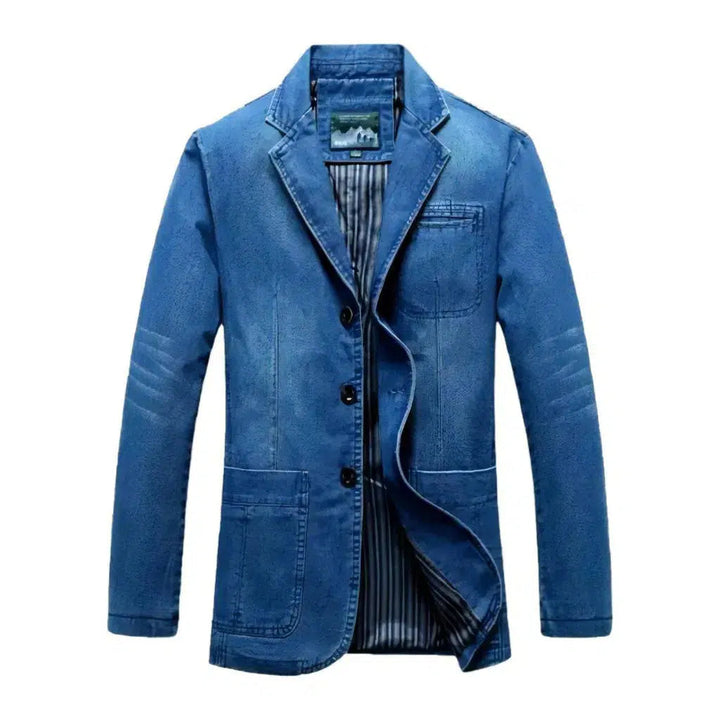 Stonewashed men's denim blazer