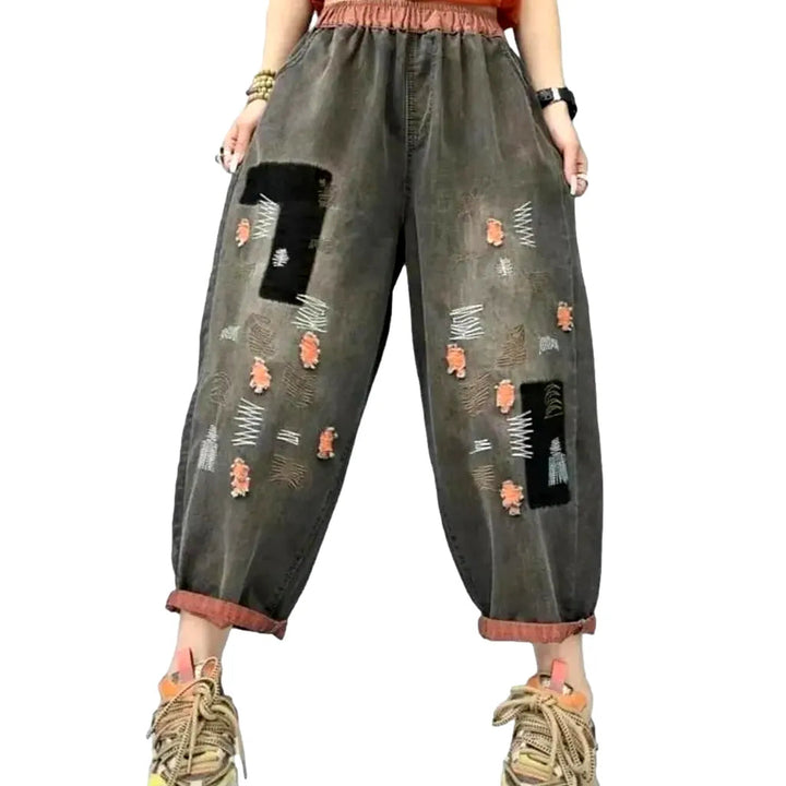 Street high-waist women's jean pants