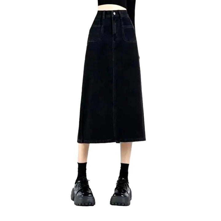 Street sanded women's jean skirt