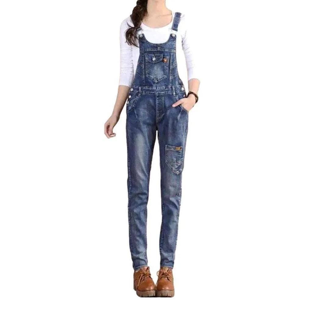 Street Slim Women's Jeans Dungaree - Blue