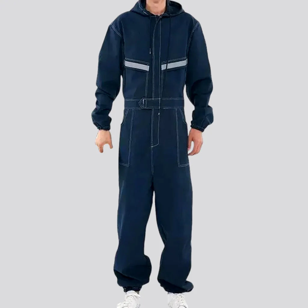 Stylish Dark Wash Duty Men's Denim Jumpsuit | Jeans4you.shop