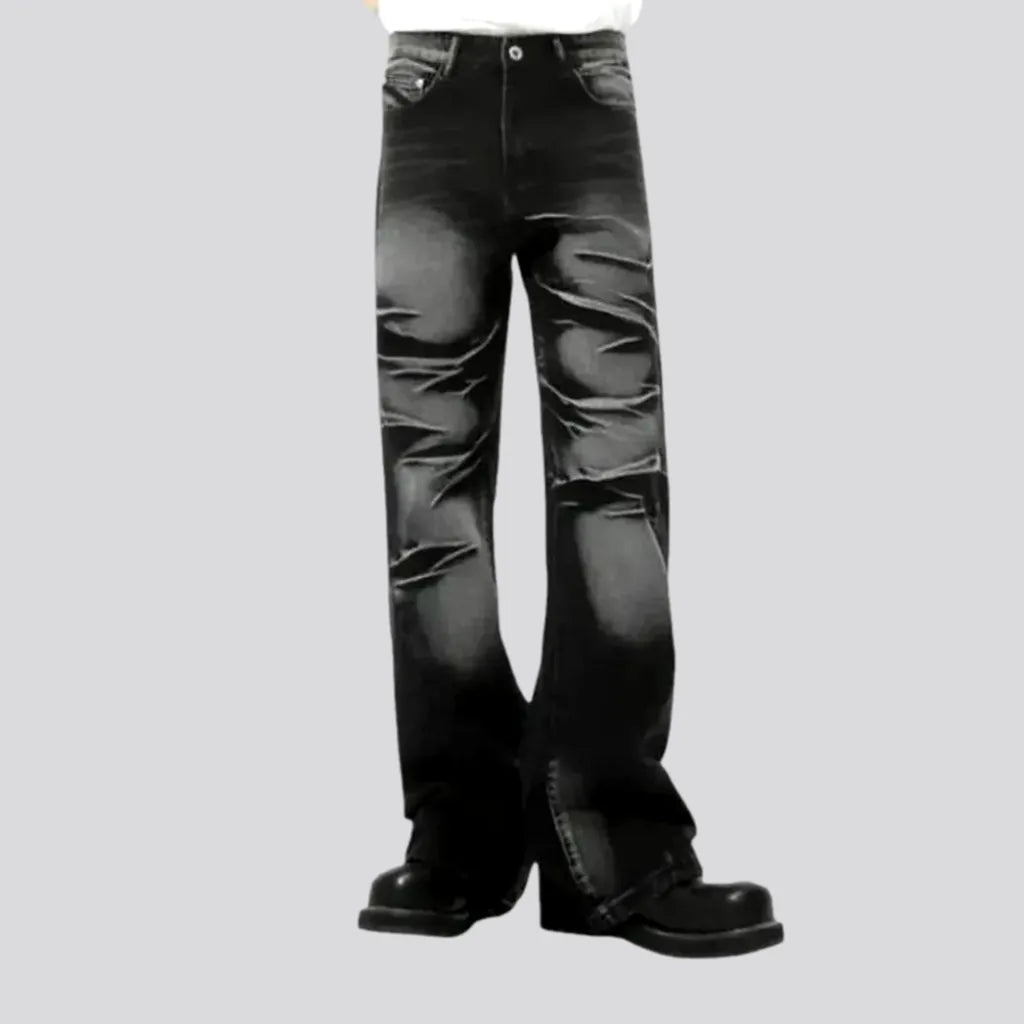 Stylish Faded Lines Baggy Men's Jeans | Jeans4you.shop