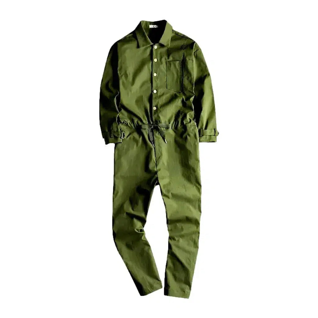 Stylish Men's Jeans Jumpsuit - Khaki