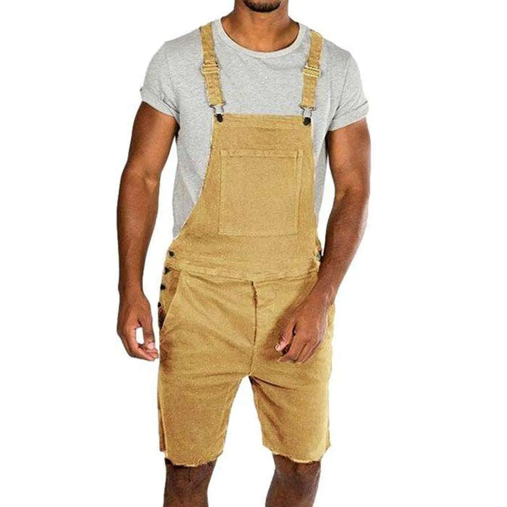 Stylish Men's Jean Overall - Yellow