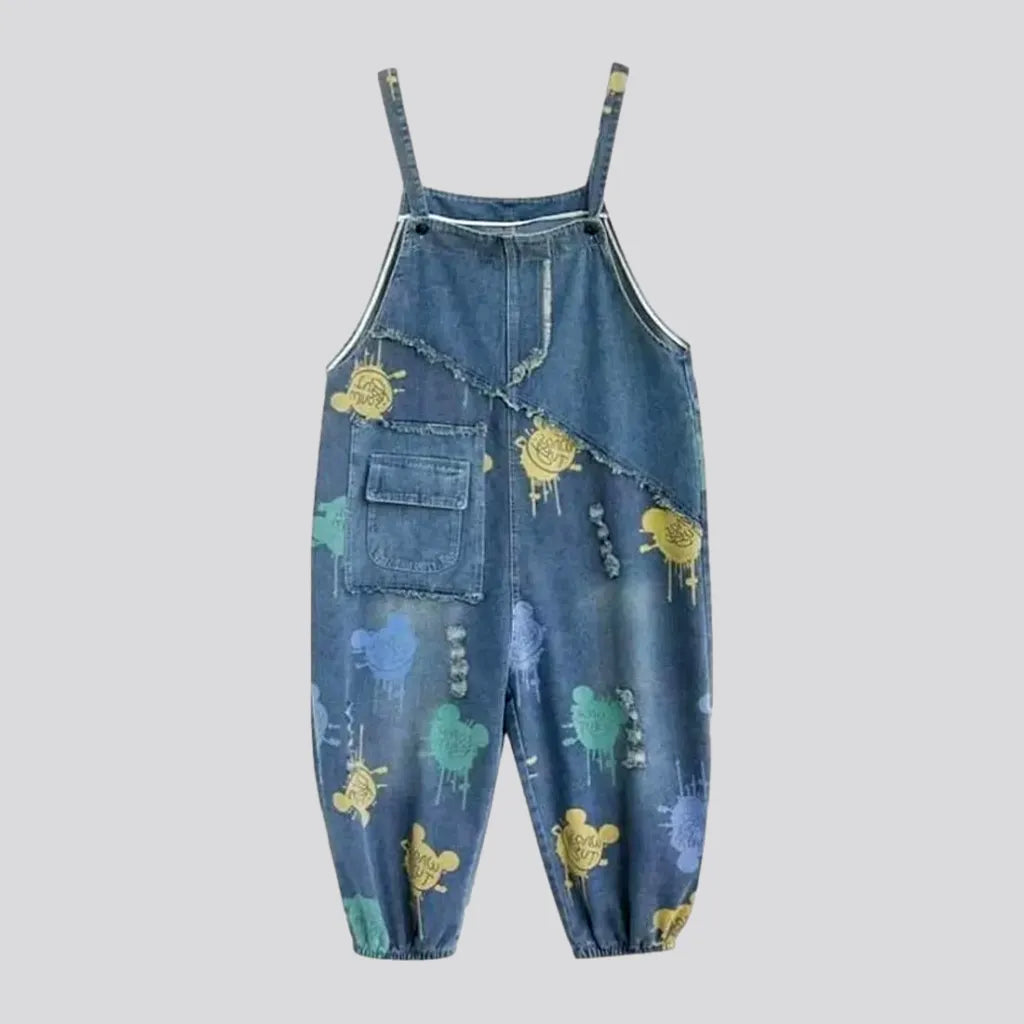 Stylish women's painted jeans dungaree | Jeans4you.shop