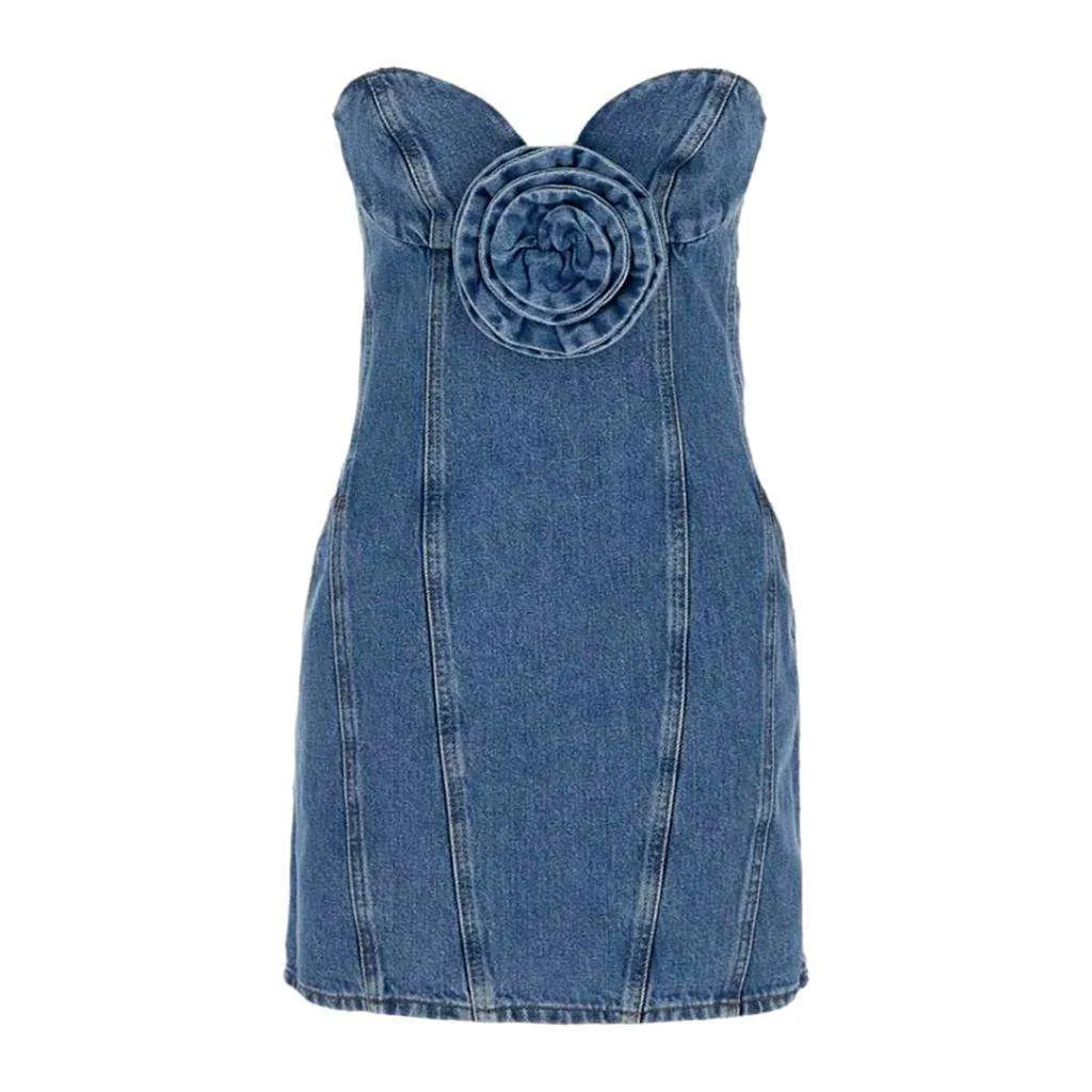 Stylish Y2k Jeans Dress - Blue