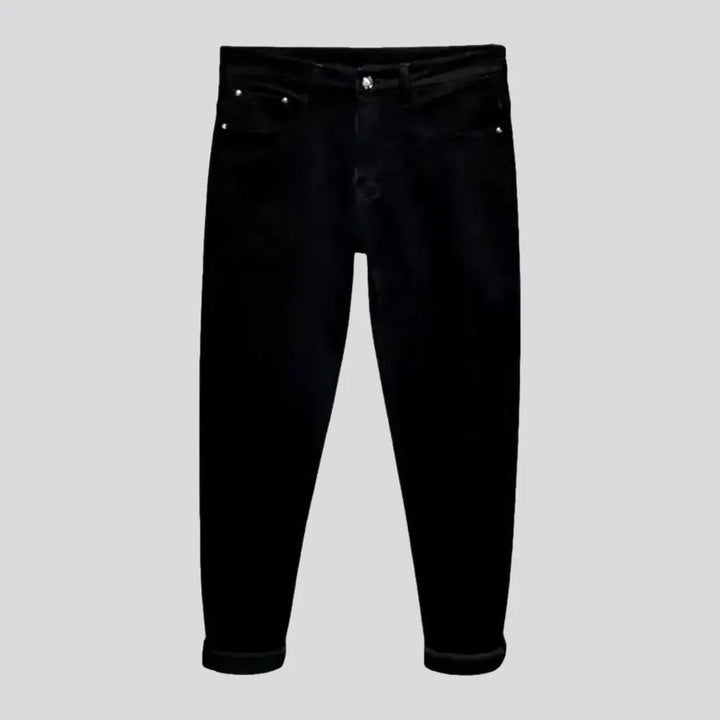 Tapered Deep Black Fashion Men's Jeans | Jeans4you.shop