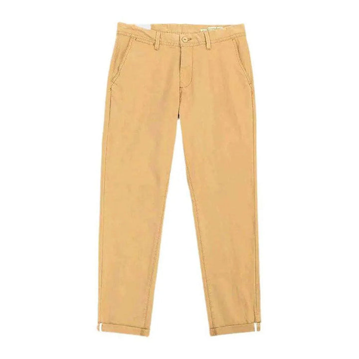 Tapered full-length men's denim pants