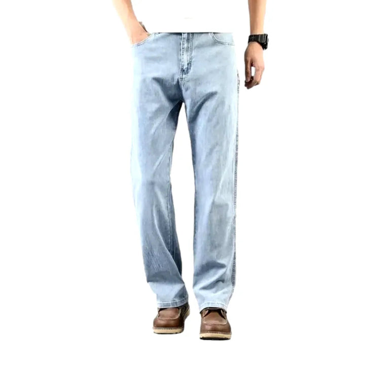 Thin men's whiskered jeans