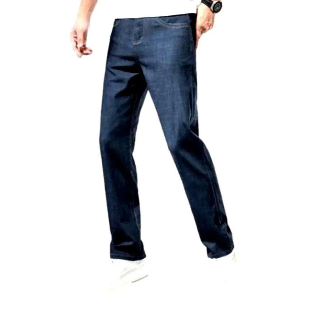 Thin straight casual men's jeans