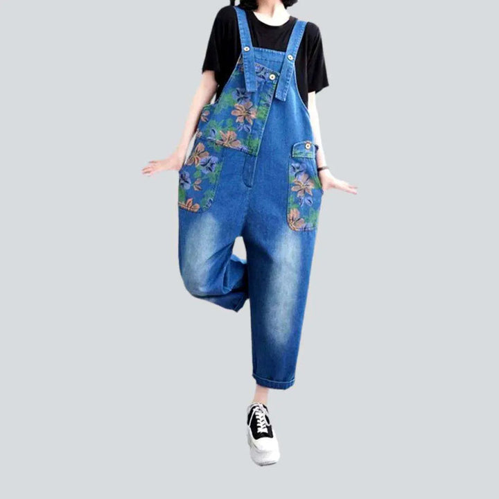 Trendy Baggy Painted Denim Overall for Ladies | Jeans4you.shop