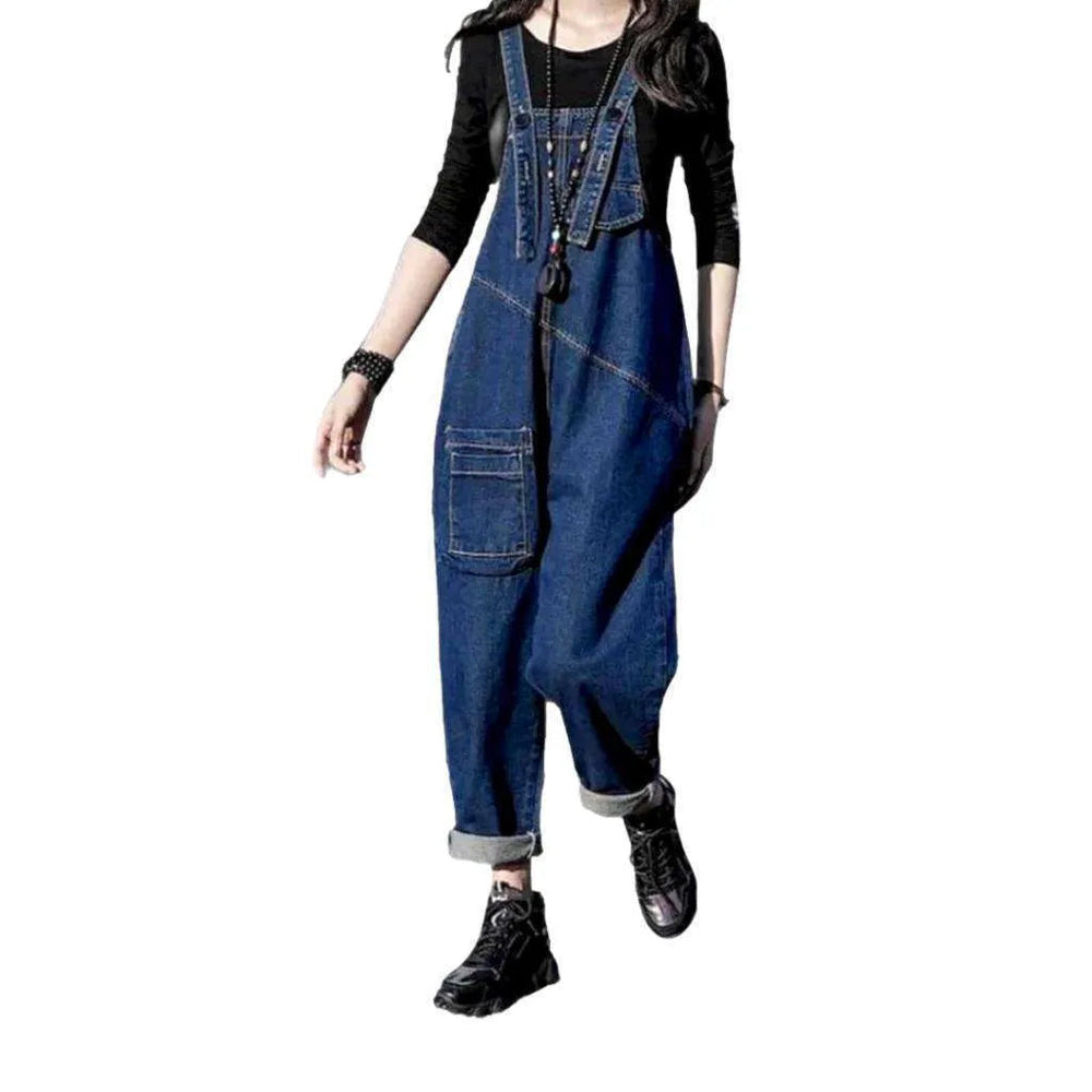 Trendy Women's Jean Dungaree - Blue