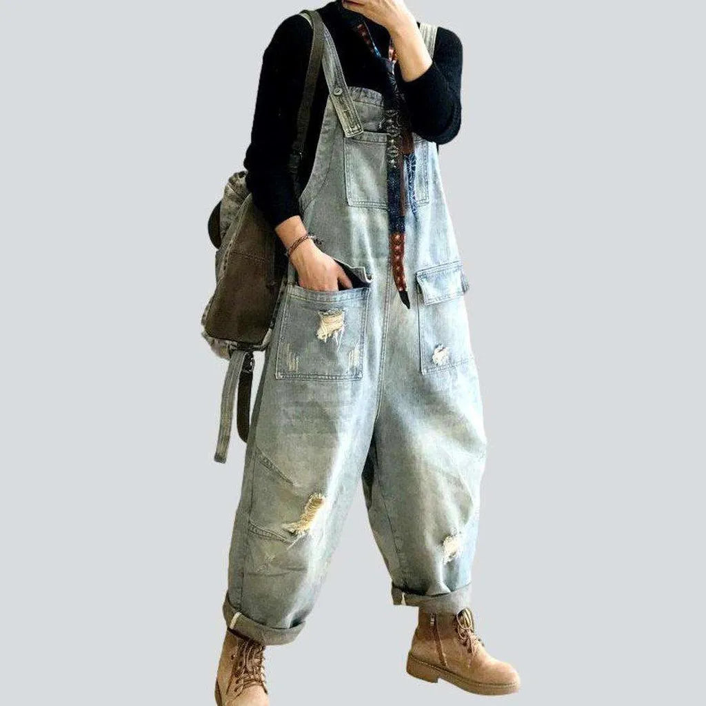 Trendy Y2k Baggy Jean Dungaree for Ladies | Jeans4you.shop