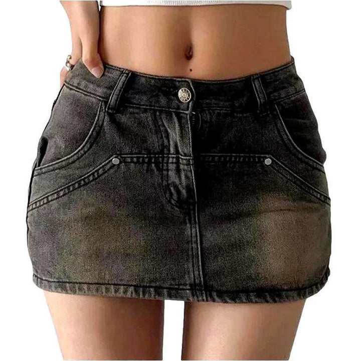 Ultra short urban denim skirt