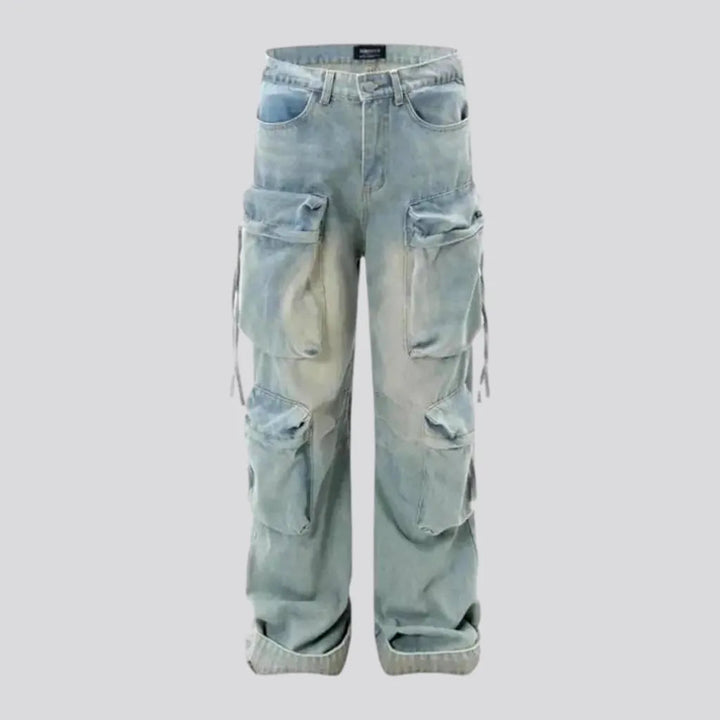 Vintage Light Wash Cargo Men's Jeans | Jeans4you.shop