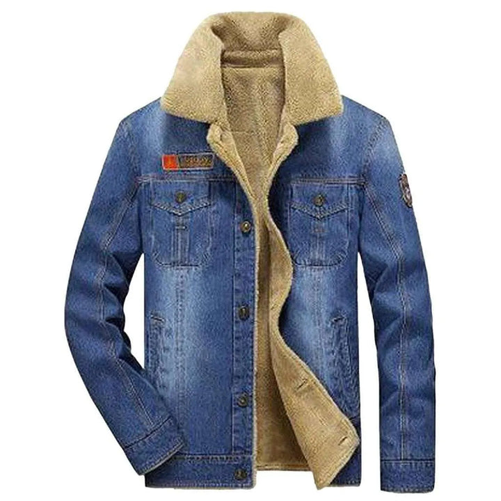 Warm jeans jacket for men