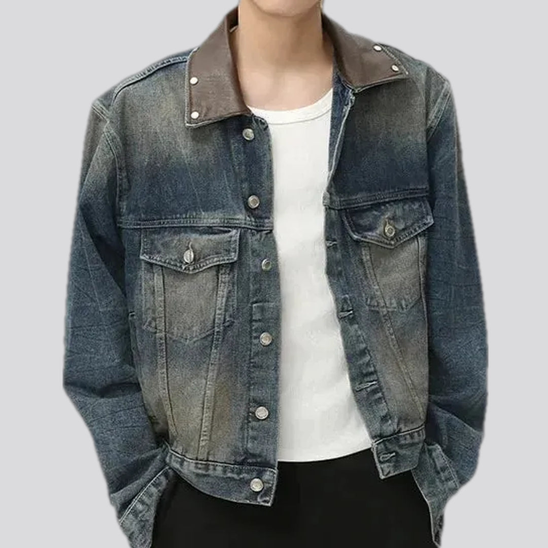 Whiskered Retro Stonewashed Men's Denim Jacket | Jeans4you.shop