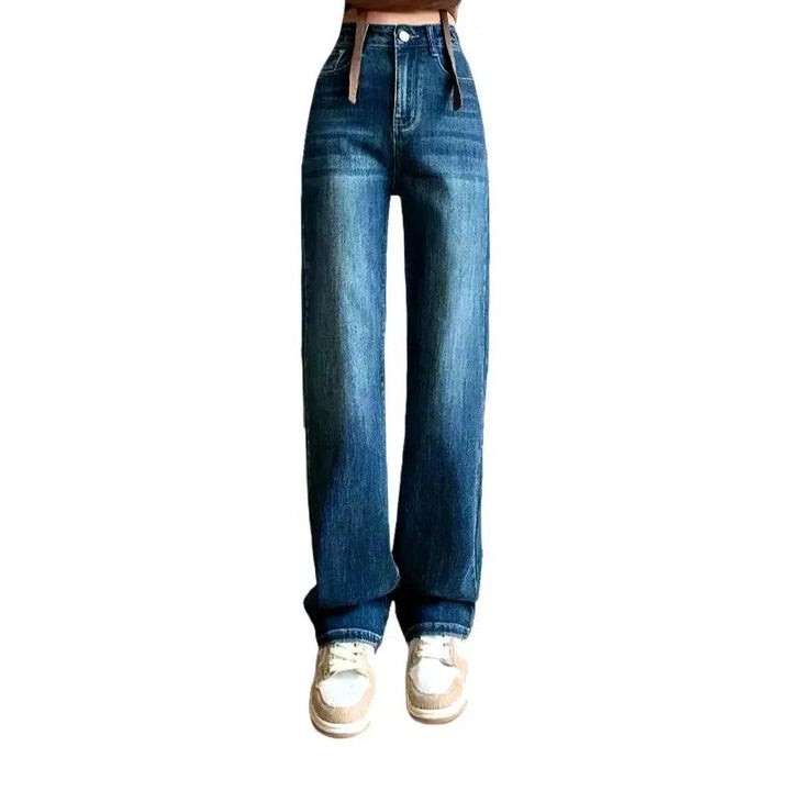 Whiskered women's classic jeans