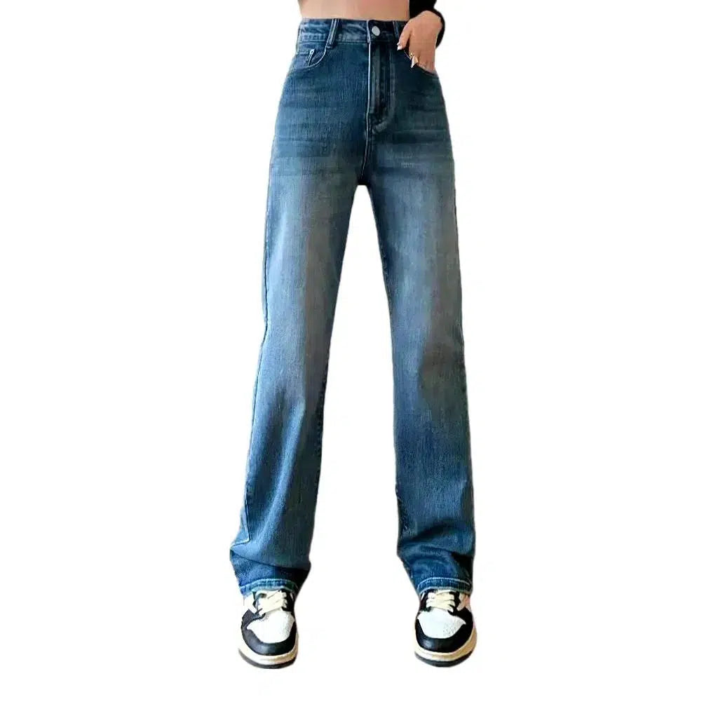 Whiskered women's classic jeans