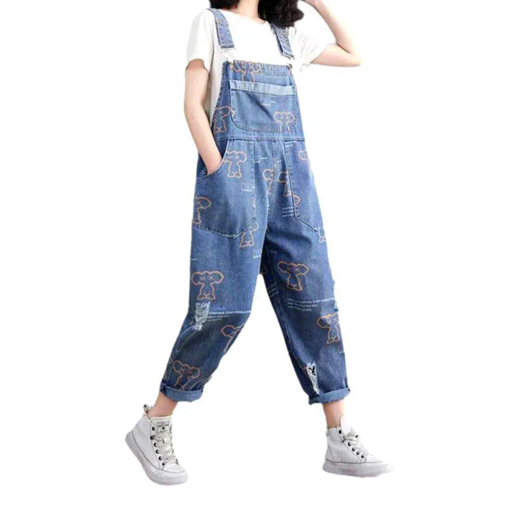 Trendy Women's Jeans Dungaree - Light Blue